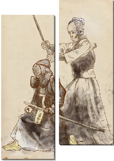 Модульная картина Японское боевое искусство