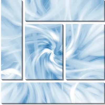 Модульная картина Белый фихрь на синем фоне