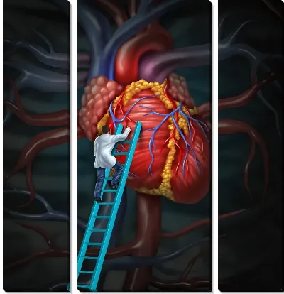 Человек лезет по лестнице к сердцу