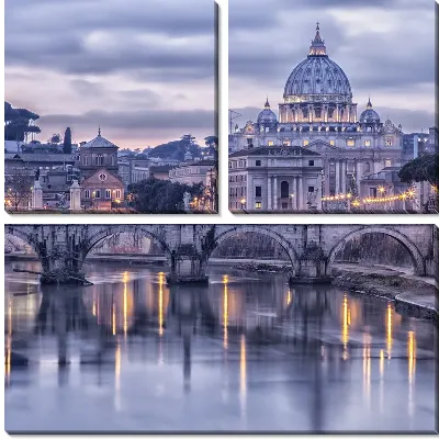 Модульная картина Река и мост в Риме
