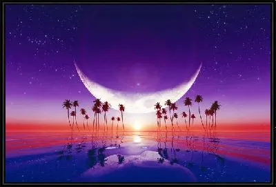 Картина Затмение над тропическим островом