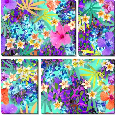 Модульная картина Цветочный фон