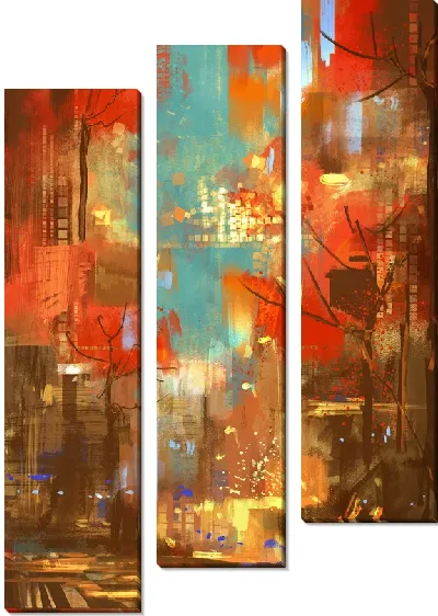 Модульная картина Осенняя абстракция