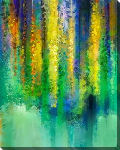 Картина маслом Жёлто-зеленая абстракция