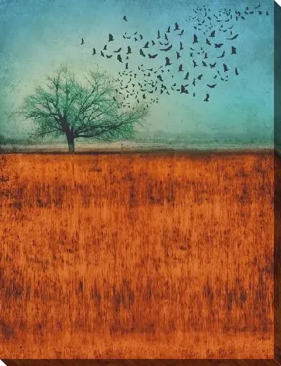 Картина маслом Дерево и стая птиц