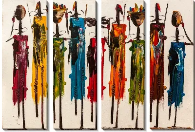 Модульная картина Абстрактные фигуры людей