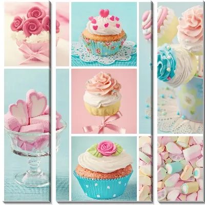 Модульная картина Десерты