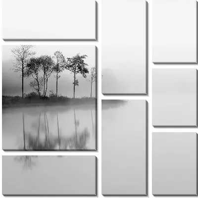 Модульная картина Островок в озере