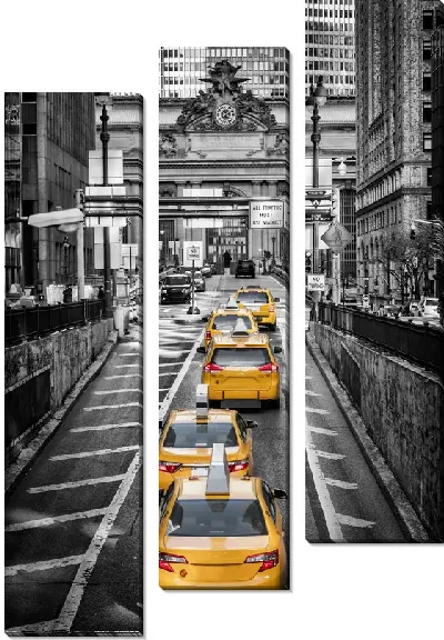 Модульная картина Жёлтое такси на городской улице Нью-Йорка