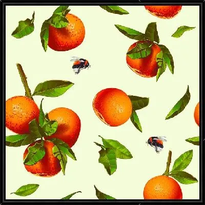 Мандарины на ветки и шмели