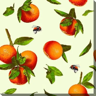 Мандарины на ветки и шмели