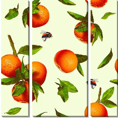 Мандарины на ветки и шмели