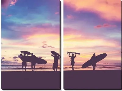 Модульная картина Сёрфингисты