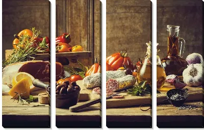 Модульная картина Стол с едой