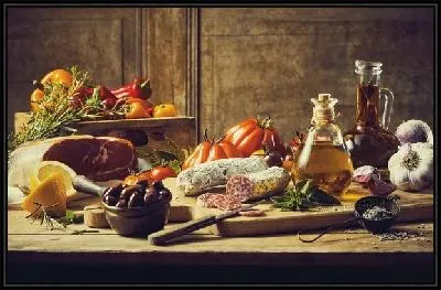 Стол с едой