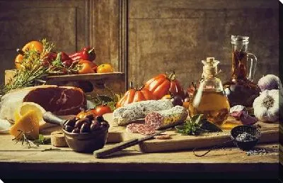 Стол с едой