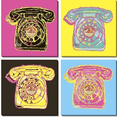 Модульная картина Телефон в стиле поп-арт
