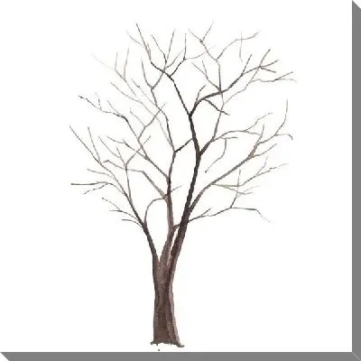 Картина маслом Дерево на белом фоне №2