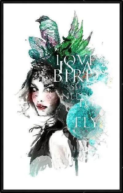 Картина Девушка с цветами и птицей на голове