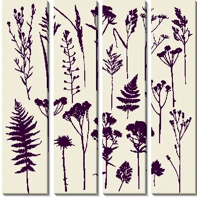 Модульная картина Травы и цветы