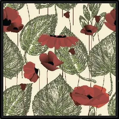 Картина Маки и листья №3