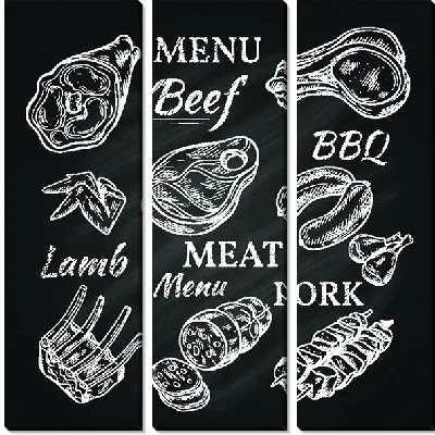 Модульная картина Мясное меню №2