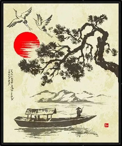 Картина Лодка на озере №4