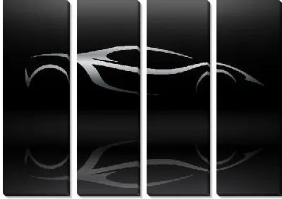 Модульная картина Силуэт машины