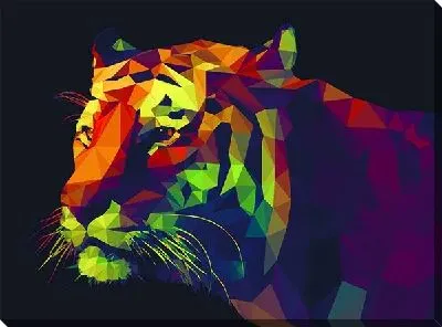 Постер Тигр на черном фоне