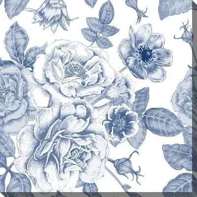 Постер Цветочный орнамент с розами, пионами, анемонами и колокольчиками