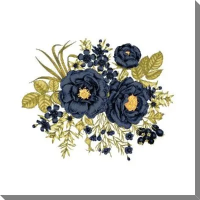 Картина маслом Букет с цветами и ягодами