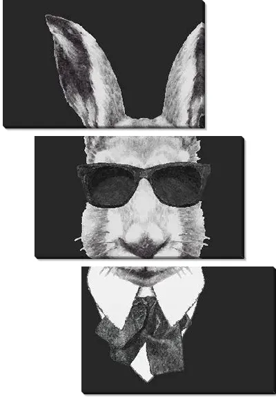 Модульная картина Кролик в очках
