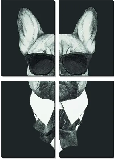 Модульная картина Собака в очках