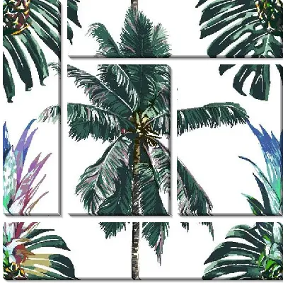 Модульная картина Пальма и монстера