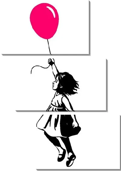 Модульная картина Девочка на воздушном шаре