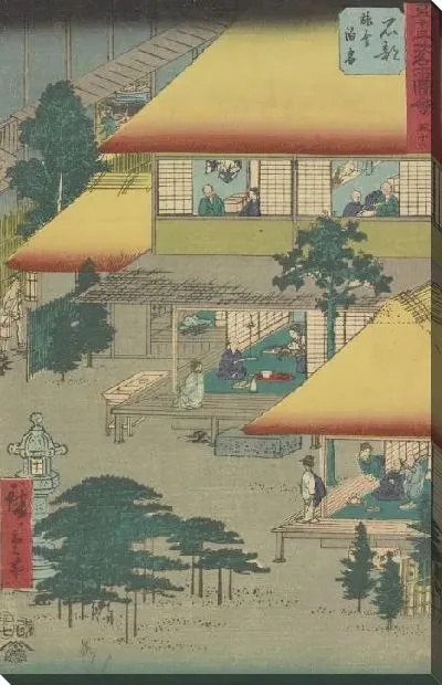 Картина Станция Ишибе (1855) (Ishibe station, from Fifty-three Stations Along the Tokaido (Tokaido Gojusan-tsugi))