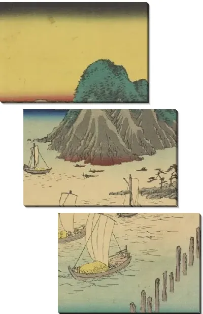 Картина Станция Маисака (1855) (Maisaka station, from Fifty-three Stations Along the Tokaido (Tokaido Gojusan-tsugi))