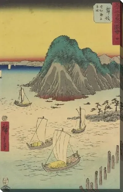 Картина Станция Маисака (1855) (Maisaka station, from Fifty-three Stations Along the Tokaido (Tokaido Gojusan-tsugi))