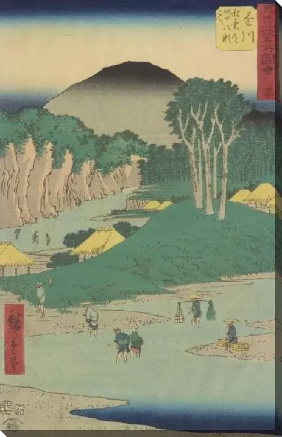 Картина Станция Какэгава (1855) (Kakegawa station, from Fifty-three Stations Along the Tokaido (Tokaido Gojusan-tsugi))