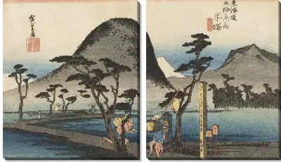 Картина Дорога (1833) (Fifty-Three Stations of the Tokaido Hoeido Edition “Hiratsuka (Nawate Road)”)