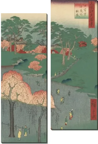 Картина Храм садов в Ниппори (1857) (One Hundred Famous Views of Edo “Temple Gardens at Nippori”)