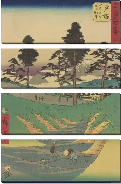 Картина Станция Тоцука (1855) (Totsuka station, from Fifty-three Stations Along the Tokaido (Tokaido Gojusan-tsugi))