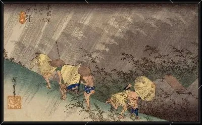 Картина Ливень (Fifty-three Stations of the Tōkaidō Road : Shōno (Rainstorm))