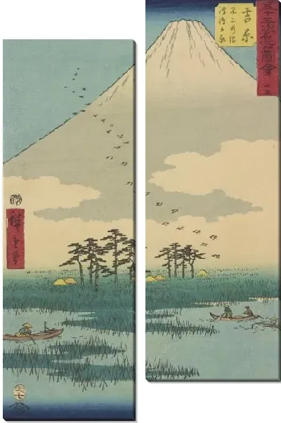 Картина Станция Ёсивара (1855) (Yoshiwara station, from Fifty-three Stations Along the Tokaido (Tokaido Gojusan-tsugi))