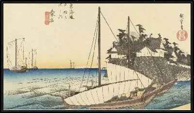 Картина Ку Ванн (1833) (Fifty-Three Stations of the Tokaido Hoeido Edition “Kuwana (Shichiri Ferry Crossing)”)