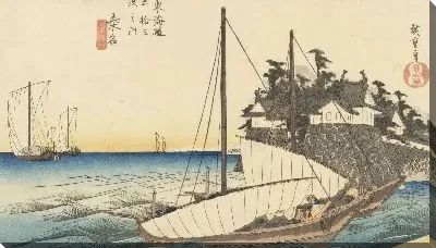 Картина Ку Ванн (1833) (Fifty-Three Stations of the Tokaido Hoeido Edition “Kuwana (Shichiri Ferry Crossing)”)