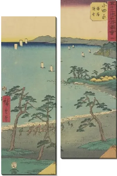 Картина Станция Одавара (1855) (Odawara station, from Fifty-three Stations Along the Tokaido (Tokaido Gojusan-tsugi))