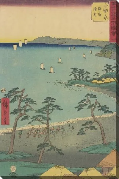 Картина Станция Одавара (1855) (Odawara station, from Fifty-three Stations Along the Tokaido (Tokaido Gojusan-tsugi))