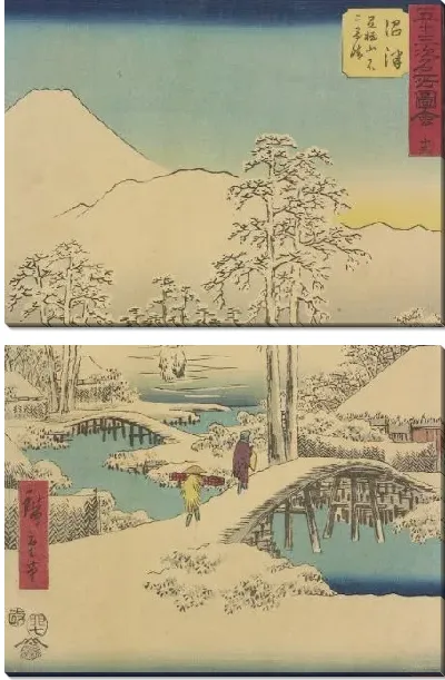 Картина Станция Нумазу (1855) (Numazu station, from Fifty-three Stations Along the Tokaido (Tokaido Gojusan-tsugi))