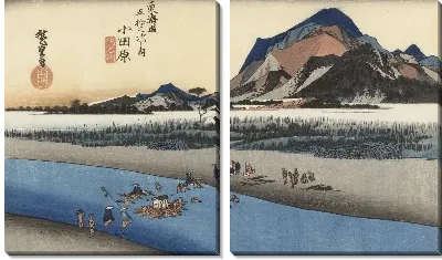 Картина Река Сакава (1833) (Fifty-Three Stations of the Tokaido Hoeido Edition “Odawara (Sakawa River)”)